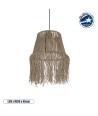 GLOBOSTAR® ROKA 205-0075 Boho Κρεμαστό Φωτιστικό Οροφής με Ντουί 1 x E27 AC 220-240V IP20 - Μπεζ - M30 x Π30 x Υ45cm